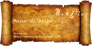 Mazur Őszike névjegykártya